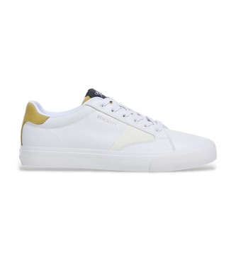 Hackett London para hombre. HMS200065 Zapatillas de Piel Blake Venture blanco (42), Plano, Cordones, Casual