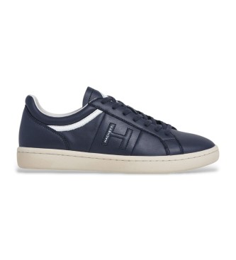 Hackett London para hombre. HMS200047 Zapatillas de Piel Bond Active marino (45), Plano, Cordones, Casual