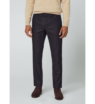 Hackett London för män. HM212485 Twillbyxor svart (36/34), Casual, Ull