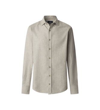Hackett London para hombre. HM3010427 Brushed Herringbone (XXL), Casual, Gris, Algodón, Manga larga