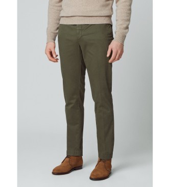 Hackett London para hombre. HM212487 Pantalón Chino Kensington verde (36/32), Casual, Algodón