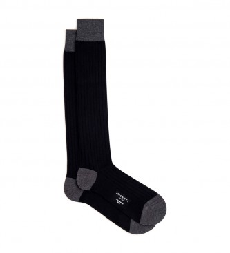 Hackett London para hombre. HMU30023 Calcetines Merino Largos negro (M-L), Homewear, Lana