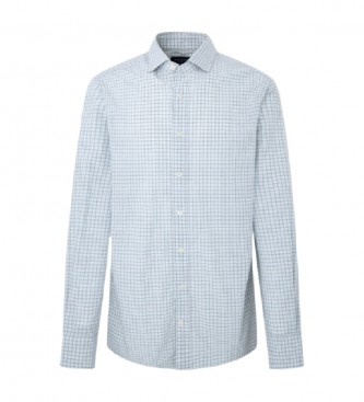 Hackett London para hombre. HM309644 Camisa Melange Poplin verde (S), Casual, Fiesta, Algodón, Clásico, Manga larga