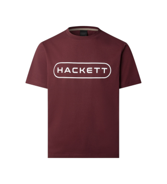 Hackett London para hombre. HM5000030 Camiseta Essential Box granate (S), Casual, Algodón, Manga corta
