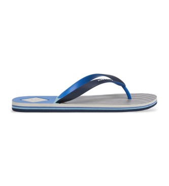Hackett Londonvoor mannen. HMS21460 Teenslippers Capri Verdeelde marine (46), Plat, Geen, Strandkleding, Marineblauw