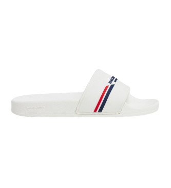 Hackett London para hombre. HMS21287 Chanclas Slider Sport blanco (43), Plano, Ninguno, Beachwear