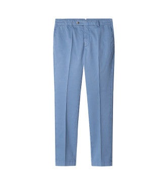 Hackett London para hombre. HM212719 Pantalón chino Kensington fit slim azul (34/32), Casual, Algodón