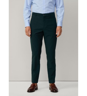 Hackett Londonvoor mannen. HM212724 Chino broek Sloane fit relaxed donkergroen (34/34), Casual, Katoen