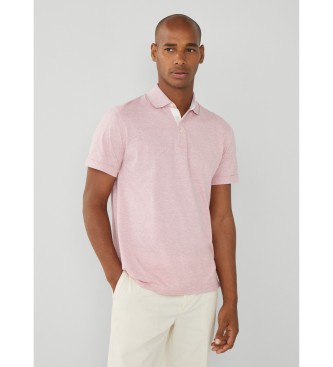 Hackett London para hombre. HM563254 Polo Linen Filafil rosa (XL), Casual, Algodón, Manga corta