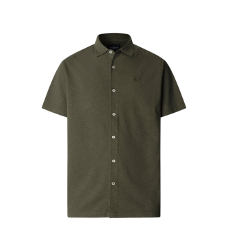 Hackett London para hombre. HM5600131 Polo Linen verde (M), Casual, Algodón, Manga corta