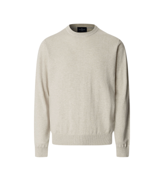 Hackett London para hombre. HM7000171 Jersey Lino beige (XL), Casual, Algodón, Clásico