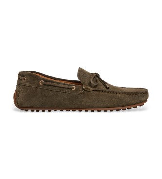 Hackett London para hombre. HMS200079 Mocasines de Piel Driver Laces marrón (45), Plano, Ninguno, Casual, Fiesta, Clásico
