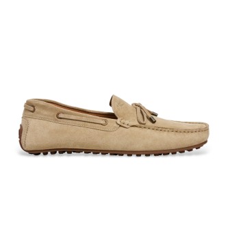 Hackett London para hombre. HMS200079 Mocasines de Piel Driver Laces beige (46), Plano, Ninguno, Casual, Fiesta, Clásico