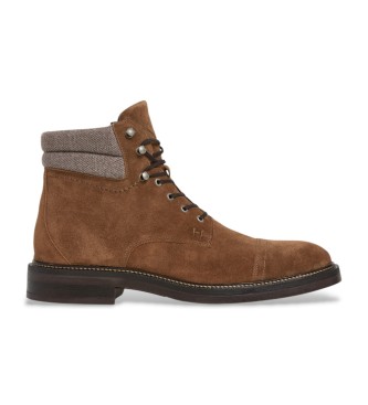 Hackett London para hombre. HMS200012 Botines de Piel Egmont Warm marrón (42), Plano, Cordones, Casual