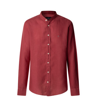 Hackett Londonvoor mannen. HM3010267 Getailleerd overhemd rood (3XL), Casual, Vlas, Lange mouwen