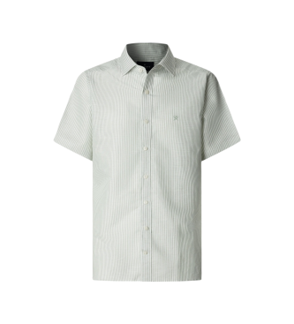 Hackett London para hombre. HM3010643 Camisa Essential Bengal verde (XXL), Casual, Lino, Manga corta