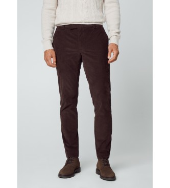 Hackett London para hombre. HM212523 Pantalón Velvet marrón (38/32), Casual, Algodón