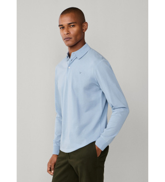Hackett London para hombre. HM5500019 Polo Fashioned azul (M), Casual, Algodón, Manga larga