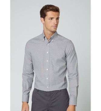 Hackett London para hombre. HM309614 Camisa Flanel gris (L), Casual, Algodón, Clásico, Manga larga