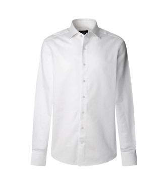 Hackett Londonvoor mannen. HM3010310 Formeel getailleerd overhemd wit (4XL), Casual, Katoen, Lange mouwen