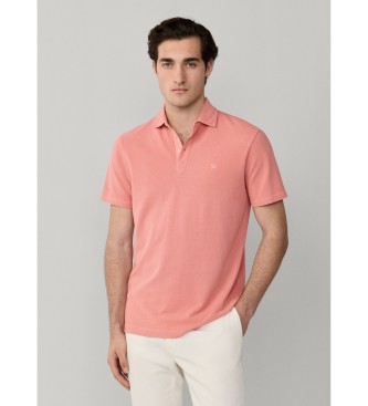 Hackett London para hombre. HM5600124 Polo Piqué rosa (L), Casual, Algodón, Manga corta