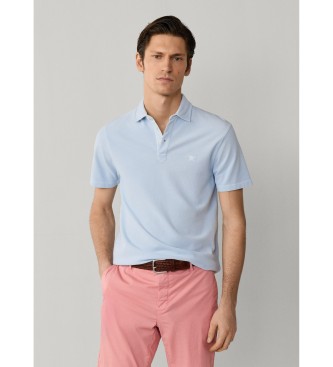 Hackett London para hombre. HM5600124 Polo Piqué azul (M), Casual, Algodón, Manga corta