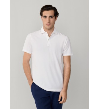 Imagen Hackett London para hombre. HM5600124 Polo Piqué blanco (XXL), Casual, Algodón, Manga corta