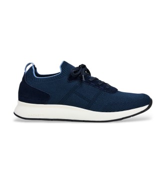 Hackett London para hombre. HMS200110 Zapatillas Runner Knit marino (44), Plano, Cordones, Casual