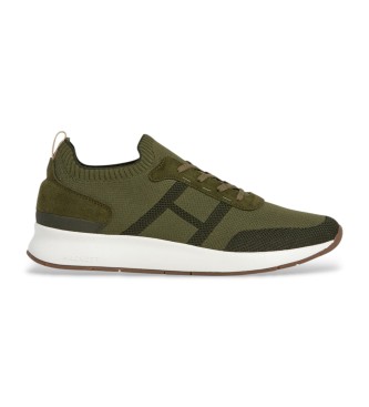 Hackett London para hombre. HMS200051 Zapatillas H-Runner verde (42), Plano, Cordones, Casual, Deportivo, Multideporte