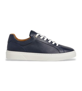 Hackett London para hombre. HMS200024 Zapatillas de Piel Hackney Class marino (40), Plano, Cordones, Casual