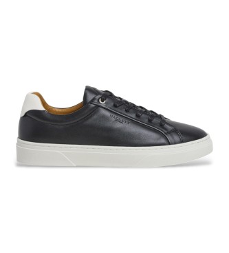 Hackett London para hombre. HMS21471 Zapatillas De Piel Hackney Lace negro (43), Plano, Cordones, Casual