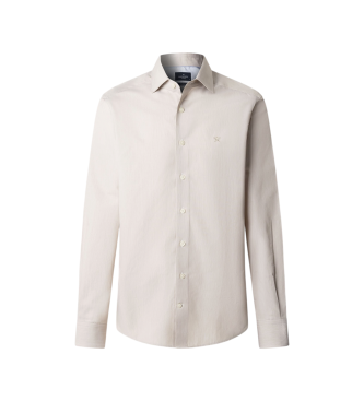Hackett London para hombre. HM3010535 Camisa Hairline Stripe beige (L), Casual, Algodón, Clásico, Manga larga