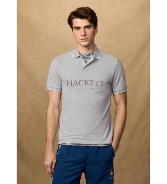 Hackett London para hombre. HM5600147 Polo Heritage gris (L), Casual, Algodón, Manga corta