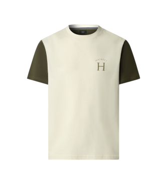 Hackett London para hombre. HM5000068 Camiseta heritage Multi blanco (L), Casual, Algodón, Manga corta