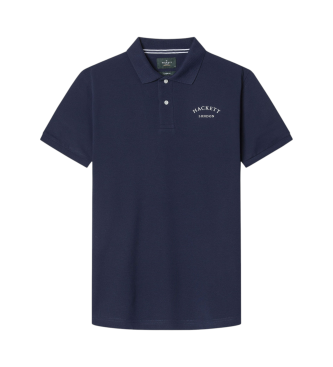 Hackett Londonvoor mannen. HM563421 Heritage Ess Polo marine polo (L), Casual, Katoen, Korte mouwen, Marineblauw