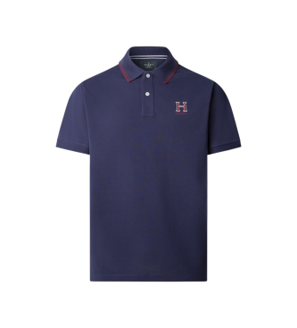 Hackett London para hombre. HM5600036 Heritage H Polo (L), Azul, Casual, Algodón, Manga corta