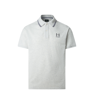 Hackett London für Herren. HM5600036 Heritage Poloshirt weiß (L), Lässig, Baumwolle, Kurzarm