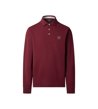 Hackett London para hombre. HM5500005 Heritage H Polo Ls (S), Casual, Granate, Algodón, Manga larga