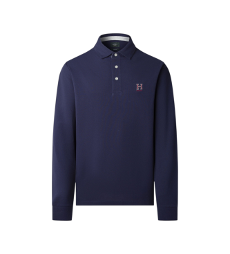Hackett London para hombre. HM5500005 Polo Heritage H marino (L), Casual, Algodón, Manga larga