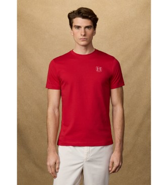 Hackett London para hombre. HM5000077 Camiseta Small Logo rojo (L), Casual, Algodón, Manga corta