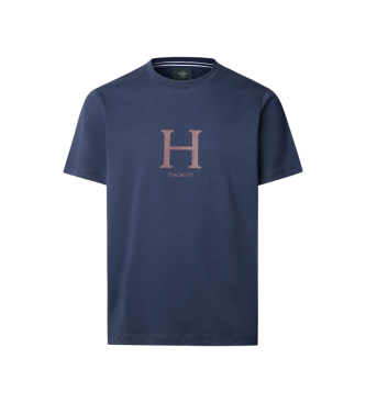 Hackett London para hombre. HM5000023 Camiseta Heritage H Ss marino (S), Azul, Casual, Algodón, Manga corta