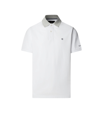 Hackett London para hombre. HM5600137 Polo Stipe Trim blanco (M), Casual, Algodón, Manga corta