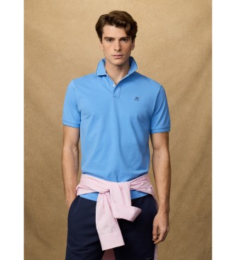 Hackett London para hombre. HM5600136 Polo Heritage Tipped azul (L), Casual, Algodón, Manga corta
