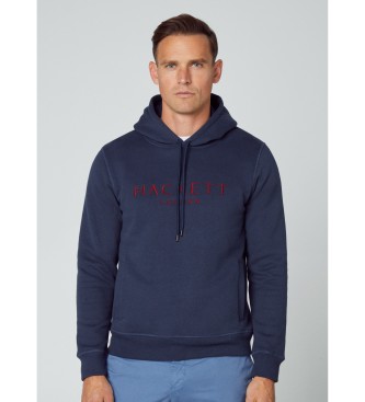 Hackett London para hombre. HM581189 Sudadera Heritage marino (XL), Casual, Algodón, Poliéster, Manga larga