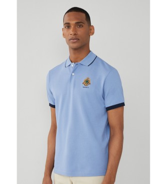 Hackett Londonvoor mannen. HM563261 Erfgoed Polo Logo blauw (S), Casual, Katoen, Korte mouwen