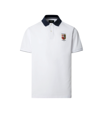 Hackett London para hombre. HM5600138 Polo Heritage Lrc blanco (S), Casual, Algodón, Manga corta