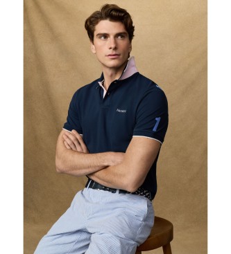 Hackett London para hombre. HM5600109 Polo heritage NBR marino (XL), Algodón, Clásico, Manga corta