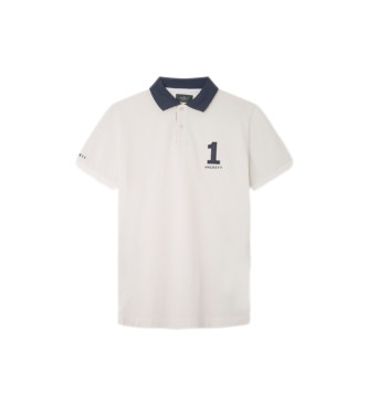 Hackett Londonvoor mannen. HM563264 Heritage Poloshirt wit paneel (S), Casual, Katoen, Korte mouwen