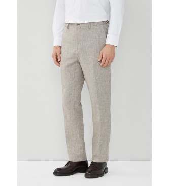 Hackett London para hombre. HM212596 Pantalón Herringbone gris (38/32), Casual, Lino