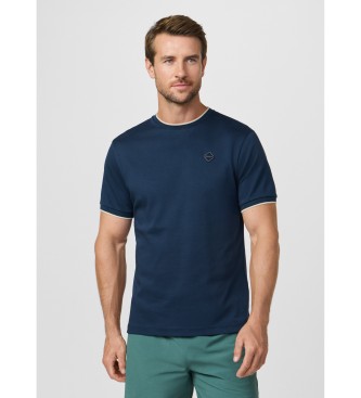 Hackett London para hombre. HM5000096 Camiseta con logo fit clásico marino (M), Casual, Algodón, Manga corta